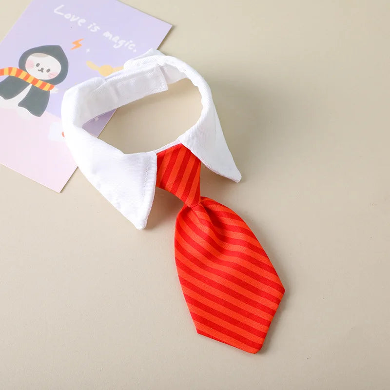 Striped Bow Tie Pet Collar