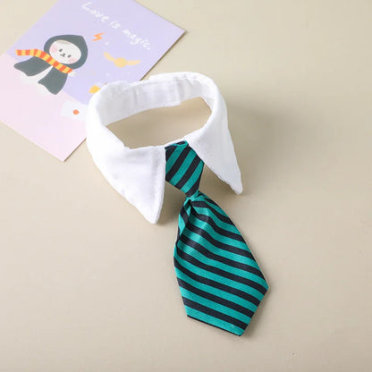 Striped Bow Tie Pet Collar