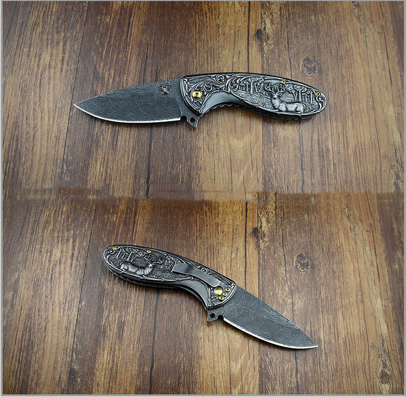 Nature-Inspired Deer Handle Folding EDC Pocket Tool
