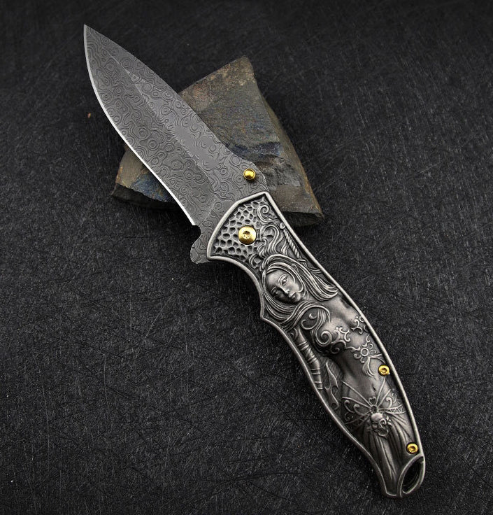 Sacred Emblem Handle Folding Pocket EDC Tool