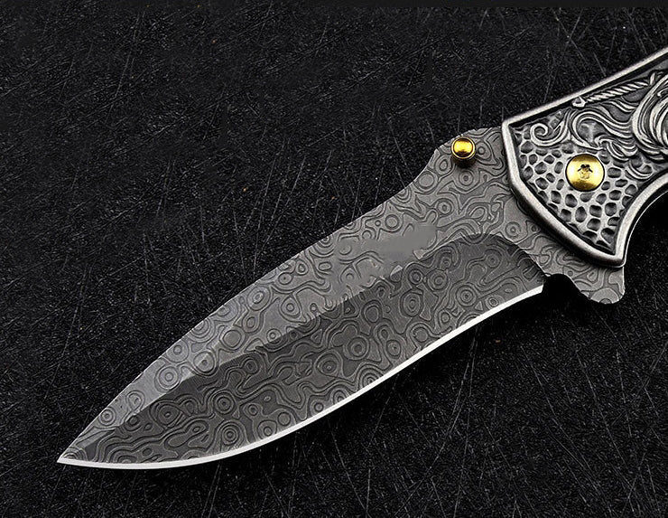 Sacred Emblem Handle Folding Pocket EDC Tool
