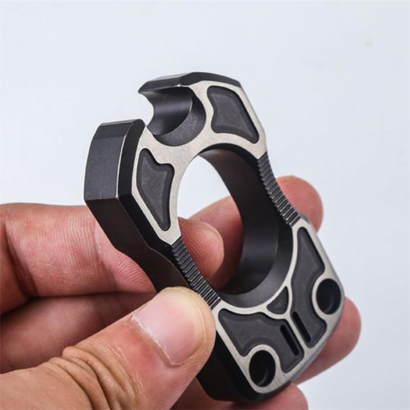 One-Finger Fit TC4 Titanium Outdoor Bottle Opener EDC Tool