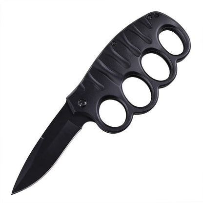 Versatile Four-Hole Outdoor Tool with Black-Plated Titanium and Carbon Fiber