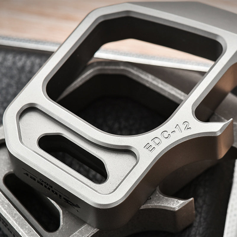 Outdoor Titanium Bottle Opener Pendant with Multiple Functions