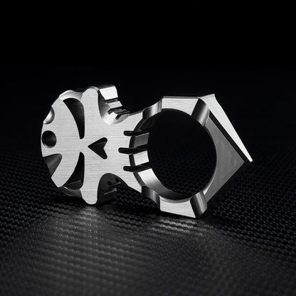 Portable Mini Titanium Skull Outdoor EDC Keychain Tool and Decoration
