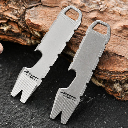 Small Titanium Keychain Bottle Opener Tool for Everyday Use