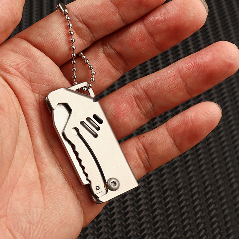 Portable Mini Folding Bottle Opener Pendant Keychain EDC Tool