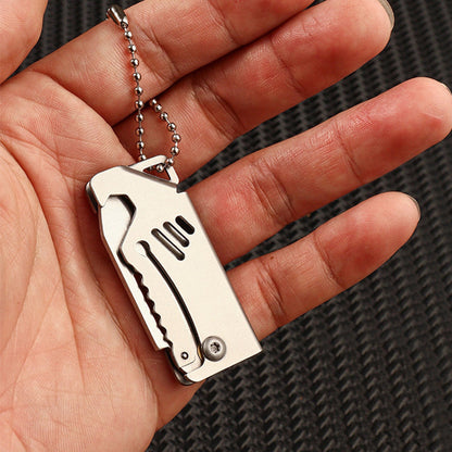 Portable Mini Folding Bottle Opener Pendant Keychain EDC Tool