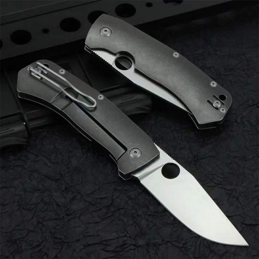 D2 Steel Folding Tool Featuring Titanium Alloy Handle for Outdoor Use