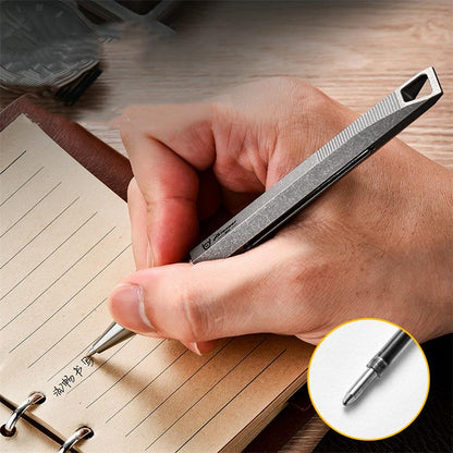 Ergonomic Titanium Sliding Pen with Built-in Crowbar
