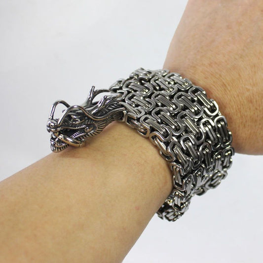 Adjustable Titanium Dragon Head Chain Ornament for Wrist
