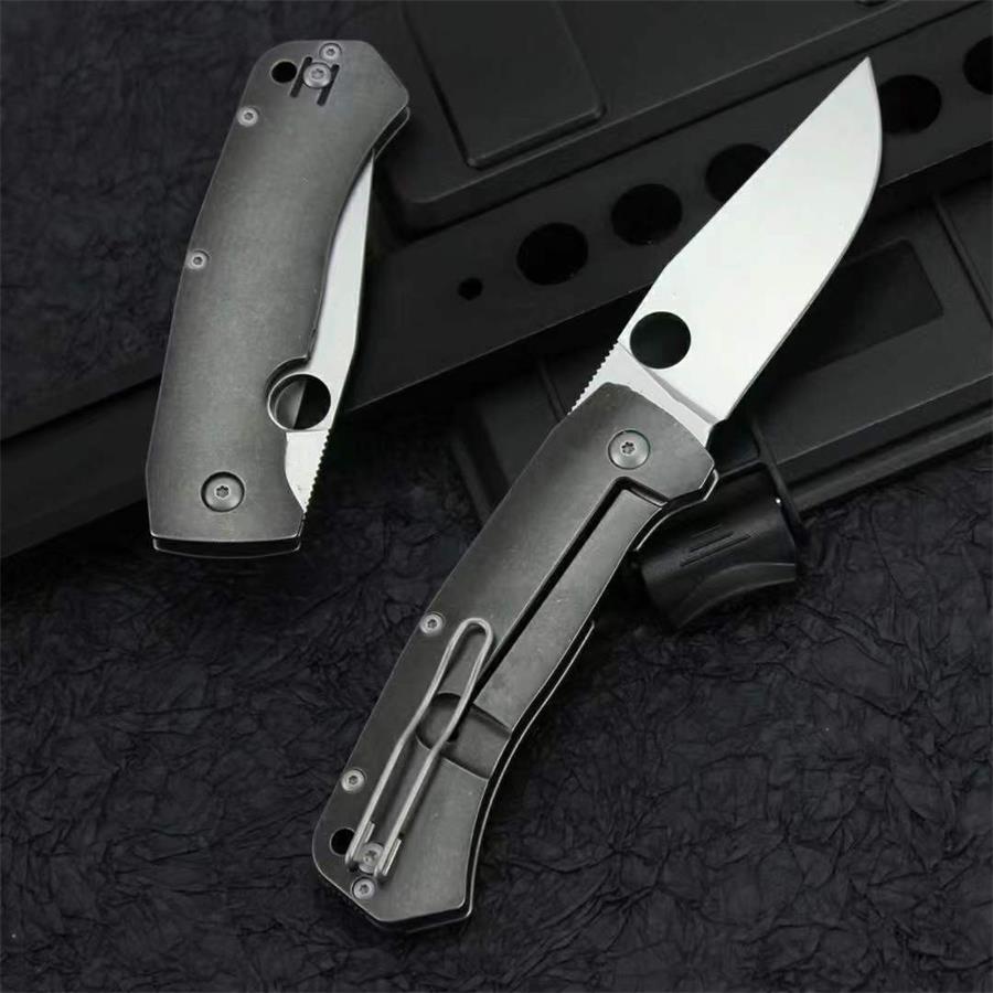 D2 Steel Folding Tool Featuring Titanium Alloy Handle for Outdoor Use