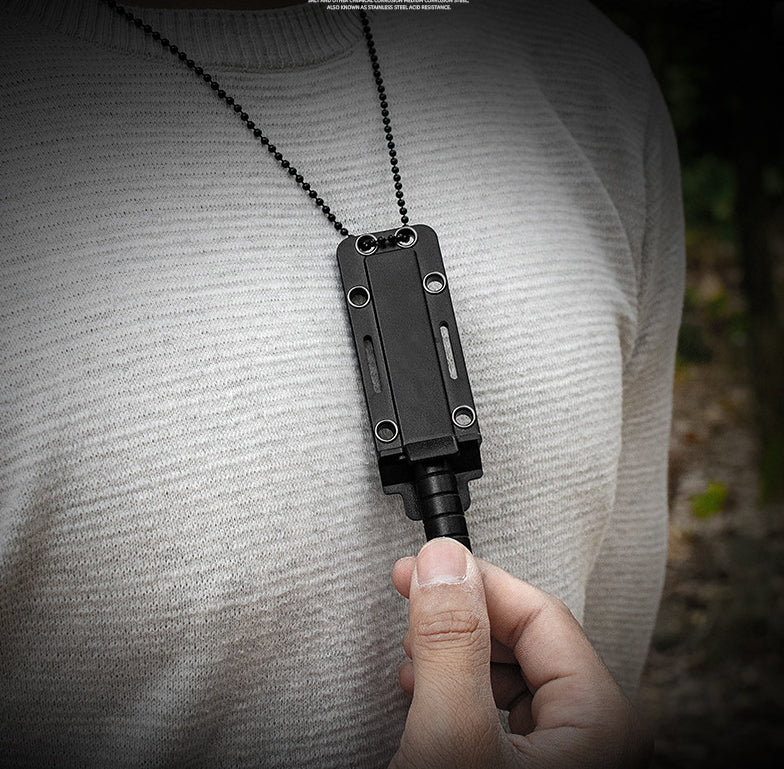 Outdoor-Ready Small Necklace EDC Tool with Multiple Functions