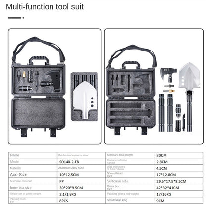 Outdoor Toolbox with Multifunctional Shovel Suit