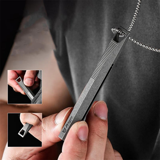 Ergonomic Titanium Sliding Pen with Built-in Crowbar