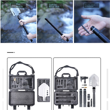 Outdoor Toolbox with Multifunctional Shovel Suit