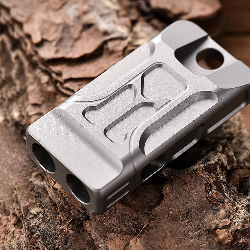Titanium Twin-Tube Pendant Signal Whistle