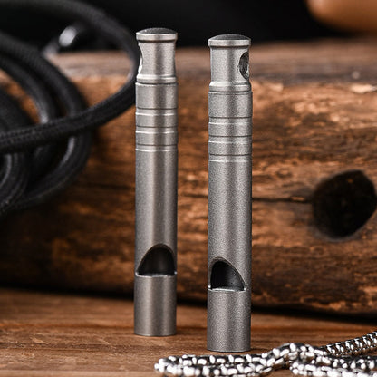 Portable Titanium Whistle Pendant EDC Tool for Backpack