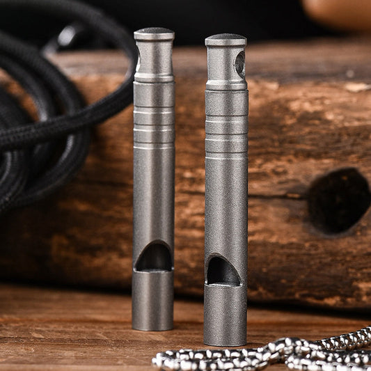 Portable Titanium Whistle Pendant EDC Tool for Backpack
