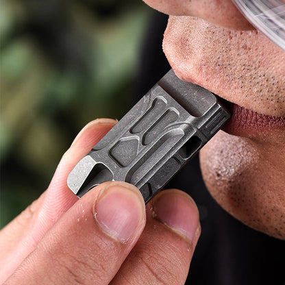 Titanium Twin-Tube Pendant Signal Whistle