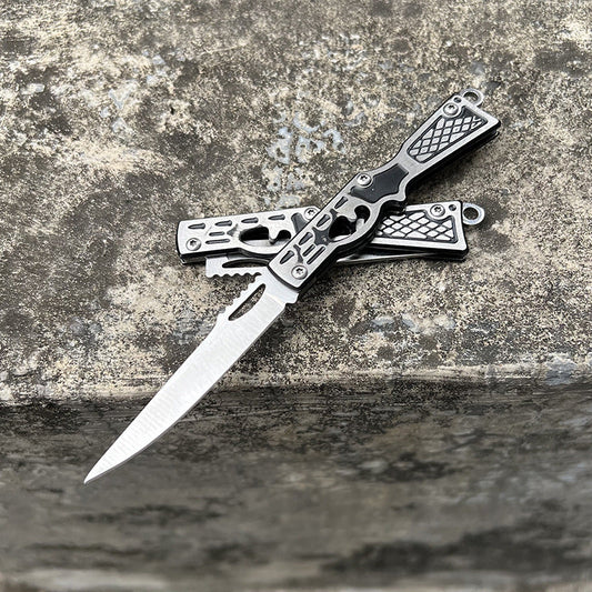 Hidden Mini Tool with Folding Pendant Keychain Design