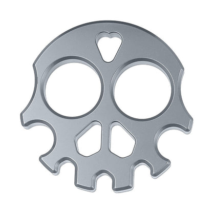Silver Titanium Plated Skull Multifunctional Everyday Carry Tool
