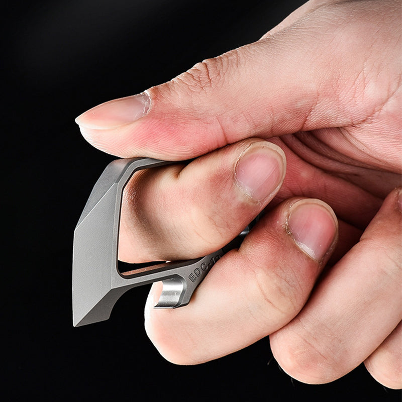 Outdoor Titanium Bottle Opener Pendant with Multiple Functions