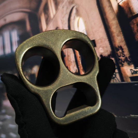 Skull-Shaped Brass EDC Tool for Bottle Opening and Outdoor Use
