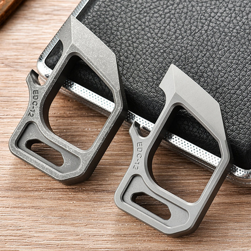 Outdoor Titanium Bottle Opener Pendant with Multiple Functions