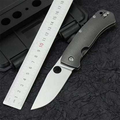 D2 Steel Folding Tool Featuring Titanium Alloy Handle for Outdoor Use