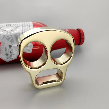 Skull-Shaped Brass EDC Tool for Bottle Opening and Outdoor Use