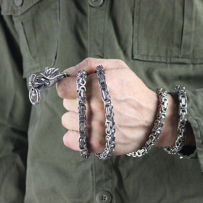Adjustable Titanium Dragon Head Chain Ornament for Wrist