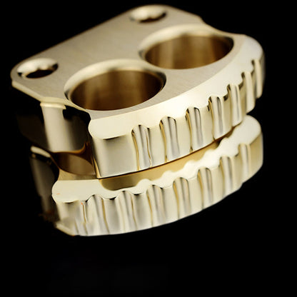 Small Brass EDC Outdoor Tool Featuring Two Holes for Easy Carry