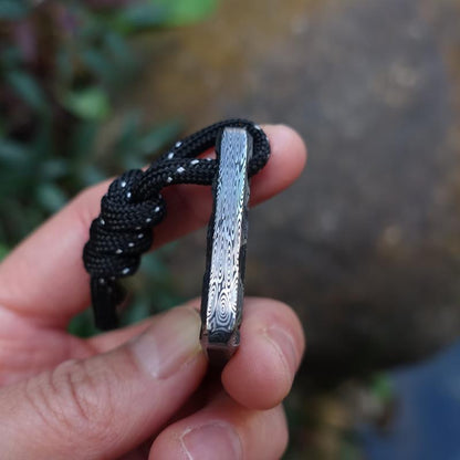 Keychain and Backpack Mini EDC Tool with Damascus Pattern Bottle Opener