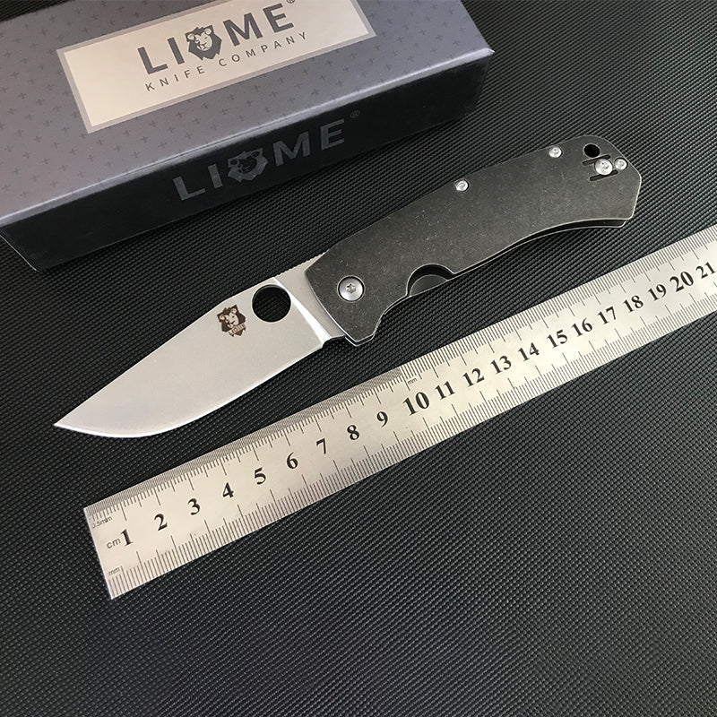 LIOME Folding Outdoor Tool with Titanium Alloy Handle and D2 Steel