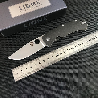 LIOME Folding Outdoor Tool with Titanium Alloy Handle and D2 Steel