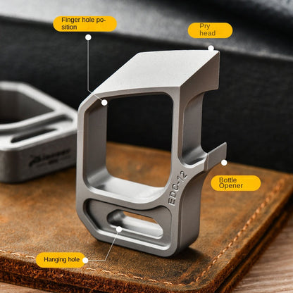 Outdoor Titanium Bottle Opener Pendant with Multiple Functions