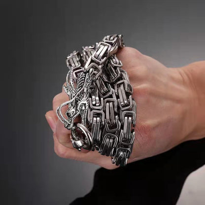 Adjustable Titanium Dragon Head Chain Ornament for Wrist