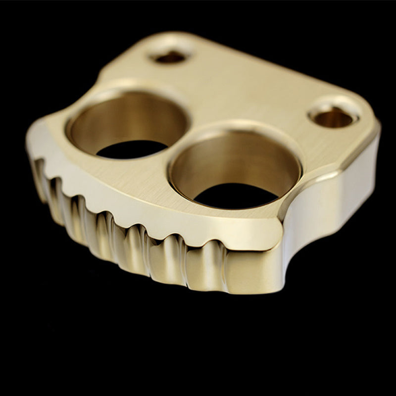 Small Brass EDC Outdoor Tool Featuring Two Holes for Easy Carry