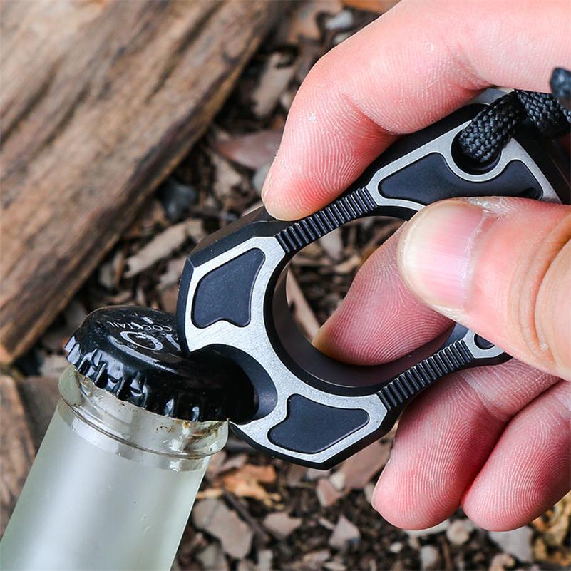 One-Finger Fit TC4 Titanium Outdoor Bottle Opener EDC Tool