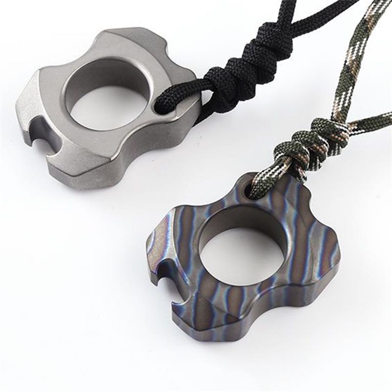 Portable Titanium Bottle Opener with Pendant Design for Everyday Carry