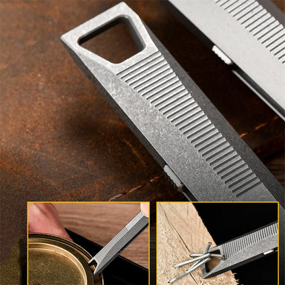 Ergonomic Titanium Sliding Pen with Built-in Crowbar