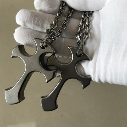 Cross Pattern Titanium Pendant Tool for Outdoor Carry