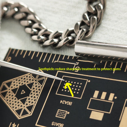 EDC Toothpick Tool Featuring 304 Steel and a Titanium Chain