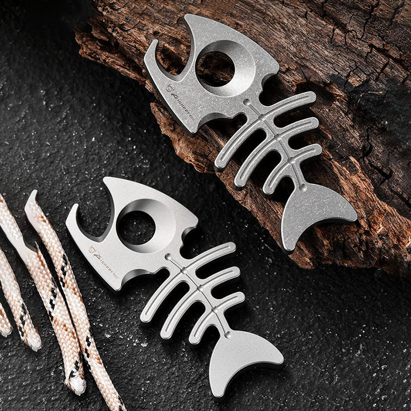 Titanium EDC Tool with Rope Hole and Bottle Opener for Backpack Hanging