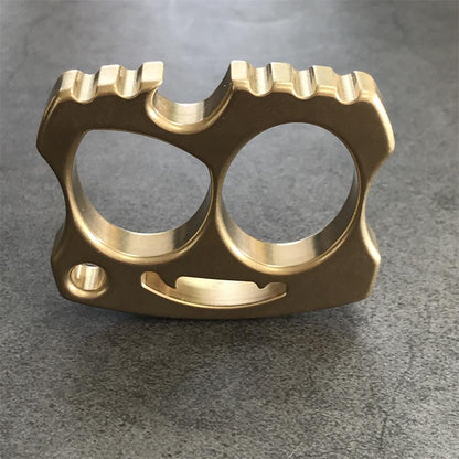 Smiling Skull Brass Bottle Opener with Two-hole Design Outdoor EDC Keychain Tool