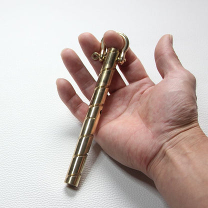 Dual-Hole Patterned Brass Horseshoe Outdoor EDC Tool