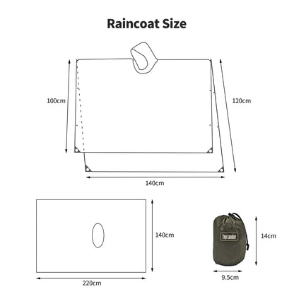 3 In 1 Outdoor Rain Poncho Raincoat Waterproof Camping Tent