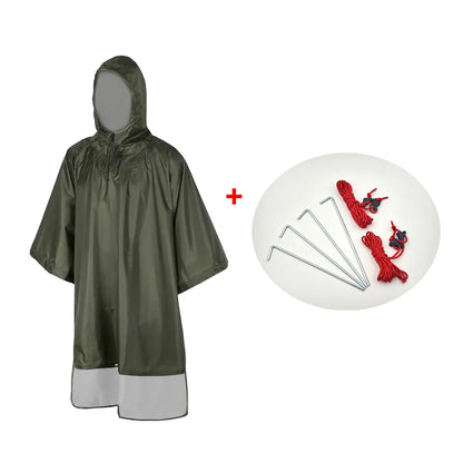 3 In 1 Outdoor Rain Poncho Raincoat Waterproof Camping Tent