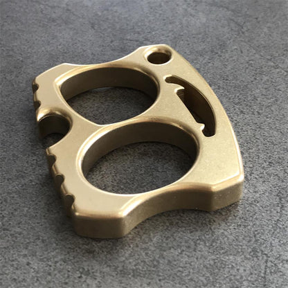 Smiling Skull Brass Bottle Opener with Two-hole Design Outdoor EDC Keychain Tool